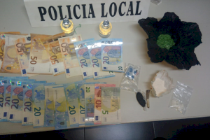 La Polícia Local de Massamagrell detiene a un individuo con diversas sustancias psicotrópicas y 720 euros en efectivo