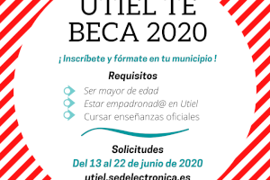 El Ayuntamiento de Utiel lanza 5 becas para este verano a través de Utiel Te Beca