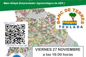 Teulada Moraira presenta el próximo 27 de noviembre la iniciativa: Bancos de tierras Agrícolas