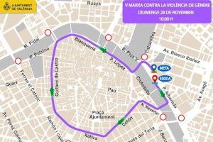 Talls de trànsit aquest diumenge a València per la V Marxa contra la Violència de Gènere