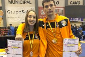 Javier Chicote y Silvia Soriano, de Paiporta, campeón y subcampeona de España de taekwondo