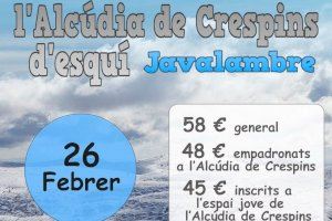 Joventut de l’Alcúdia de Crespins organitza  un viatge a la neu per al dissabte 26 de febrer