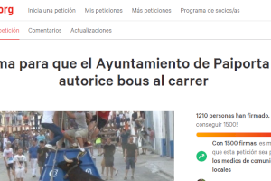 Més de 1.200 signatures en 24 hores contra els bous al carrer a Paiporta