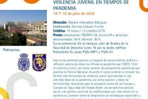 La violència juvenil en temps de pandèmia, tema central d’un curs de la Universitat d’Alacant