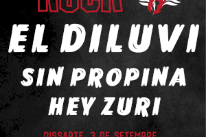 Els grups El Diluvi, Hey Zuri i Sin Propina protagonitzen la 'Nit de Rock' de les Festes de l’Alcúdia de Crespins