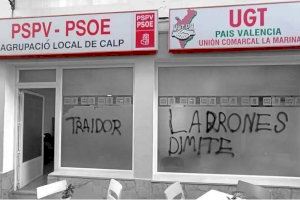 Denuncien pintades en la seu del PSOE a Calp
