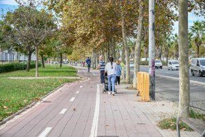 L'Ajuntament de València baixa a la calçada el carril bici a la Ronda Nord