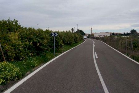 La Diputació iniciarà al setembre les obres de millora de la seguretat en la carretera d'Almoines a Bellreguard