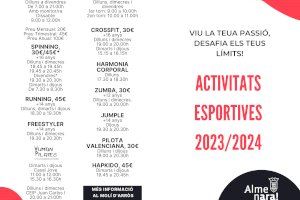 Ya hay fecha para el periodo de inscripción de la próxima temporada de las actividades deportivas de Almenara