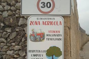 Agricultores de Oliva piden señalizaciones en los caminos rurales para evitar accidentes con ciclistas