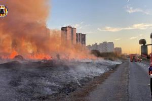 Extinguido el incendio en un cañar de El Puig declarado muy próximo a la zona de edificios