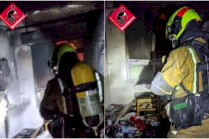 Un incendio de vivienda en Alcoi sorprende a un matrimonio octogenario mientras dormía