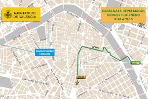 Estos serán los cortes de tráfico en Valencia por la Cabalgata de Reyes