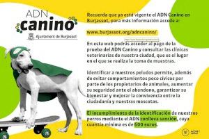 La Policía Local de Burjassot inicia una campaña informativa y de control del registro de adn canino
