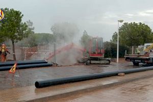 Fuita de gas a Sagunt: uns treballs danyen una canonada de gas natural en el Port