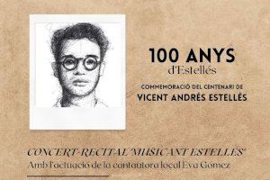 Almenara commemorarà el 22 de març el centenari de Vicent Andrés Estellés amb el concert “Musicant Estellés” d'Eva Gómez