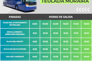 Vuelve el servicio de bus gratuito por Semana Santa a Teulada Moraira