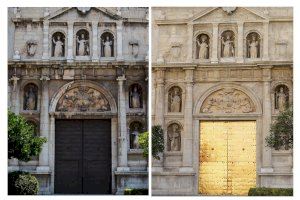 L'abans i el després: així lluïx la façana de l'església Castrense Santo Domingo de València