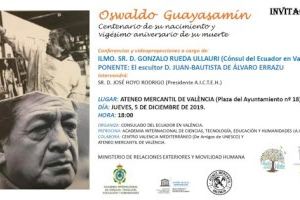 Valencia celebra el centenario de Oswaldo Guayasamín con un recorrido inédito por la obra del universal pintor y escultor organizado por el Consulado de Ecuador en el Ateneo Mercantil