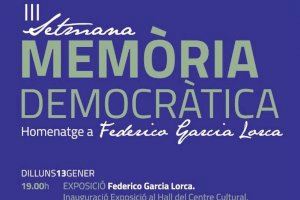 Federico García Lorca, protagonista de la III Setmana de la Memòria Democràtica d'Almussafes