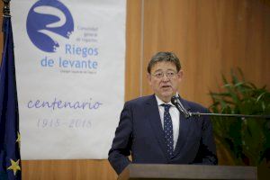 Ximo Puig aboga por establecer un 'gran acuerdo' de carácter estatal para garantizar el agua para la agricultura