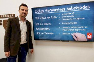 El Ayuntamiento de Elda solicita la implantación de seis nuevos ciclos formativos de FP en los institutos de la ciudad