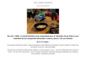 “Juguem en família” una nueva iniciativa del servicio ADI y el Jardín Artístico de Burriana