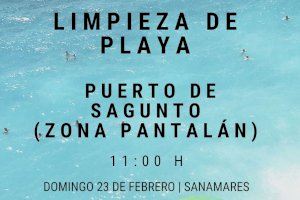 El Ayuntamiento de Sagunto anima a la ciudadanía a participar en una jornada de limpieza de la playa de Puerto de Sagunto