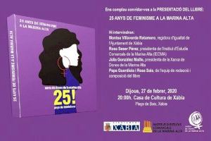 La Xarxa de Dones de la Marina Alta presenta este jueves en Xàbia el libro "25 anys de feminisme a la Marina Alta”