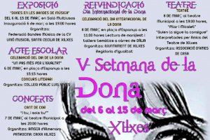 Xilxes celebrará la V Setmana de la Dona con actos culturales, musicales y reivindicativos
