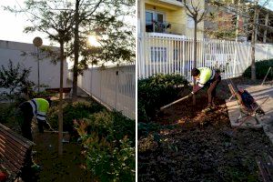 La reparación de goteras y la plantación de árboles, acciones destacadas esta semana del mantenimiento en Almussafes