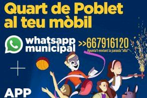 El Ayuntamiento de Quart de Poblet ya tiene Whatsapp para emergencias e incidencias municipales