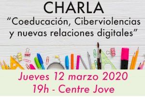 El Centre Jove acogerá mañana una charla sobre Coeducación, Ciberviolencias y nuevas relaciones digitales