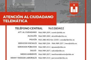El Ayuntamiento de Elda suspende los servicios presenciales de atención al público y los restringe a la atención telefónica y telemática