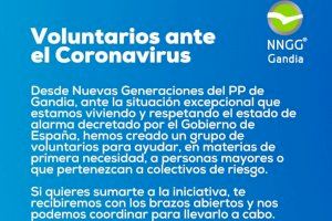 Voluntarios frente al Coronavirus, nueva campaña de NNGG Gandia