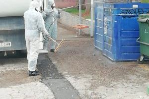El Ayuntamiento de Almenara desinfecta los contenedores y espacios públicos