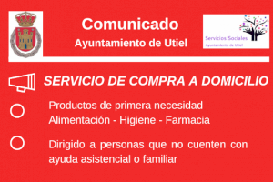 El Ayuntamiento de Utiel habilita un servicio de compra a domicilio para personas sin ayuda asistencial o familiar