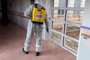 La UME colabora en las tareas de desinfección en Villena