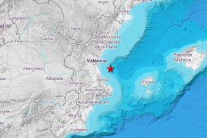 La costa de Valencia registra un temblor de magnitud 3,7 esta madrugada