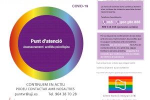 El Punto Violeta-Rainbow de la Universitat Jaume I continúa en activo durante el estado de alarma por la COVID-19