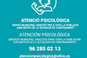 Oliva ofereix atenció psicològica a la població, amb motiu del confinament
