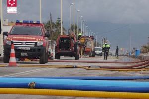 Los bomberos terminan los achiques en Burriana pero continúan trabajando en Almassora, Benicarló y Orpesa