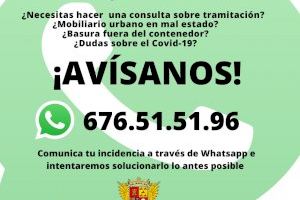 El Ayuntamiento de Novelda habilita una línea de WhatsApp para incidencias y consultas