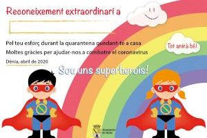 L'Ajuntament de Dénia concedeix un 'reconeixement extraordinari' a tots els xiquets i xiquetes per fer front al confinament com autèntics superherois