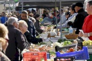 Alzira abre el próximo 6 de mayo el mercadillo de los miércoles, solo para productos de alimentación