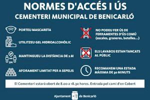 Dilluns obrirà el Cementeri Municipal de Benicarló amb totes les mesures de seguretat