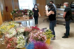 Les flors omplin a l'Hospital La Fe de València a homenatge al personal sanitari