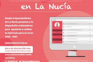 El Ayuntamiento de La Nucía habilita una sala de ordenadores  para la matriculación escolar telemática