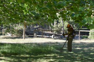 Las brigadas forestales de la Diputació acondicionan las áreas recreativas