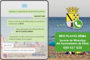 Dénia informarà els seus veïns sobre l'estat de les platges per whatsapp